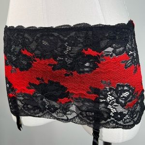 Victorias Secret Red & Black Skirt with Thong Lingerie